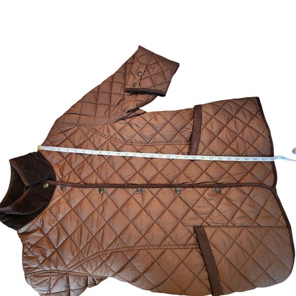 Outback Trading Co Women’s Quilted Jacket Brown Corduroy Collar Lg Plaid Lined - Picture 8 of 11